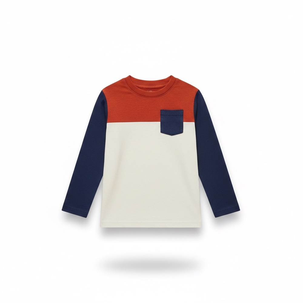👕 Jumping Beans "Softest Tee" Color-Block Long Sleeve - 18 Months 🧡